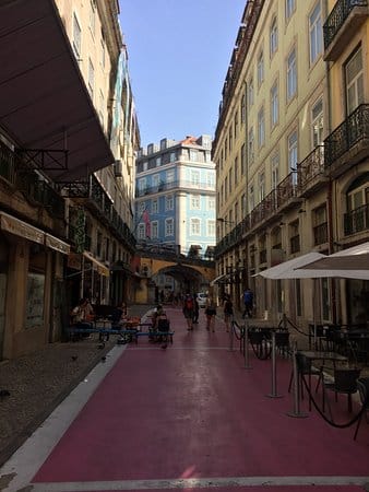 la rua rose de Lisbonne